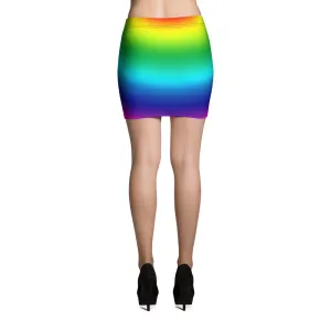 Radial Rainbow Ombre Women's Best Gay Pride Festival Mini Skirt- Made in USA/EU