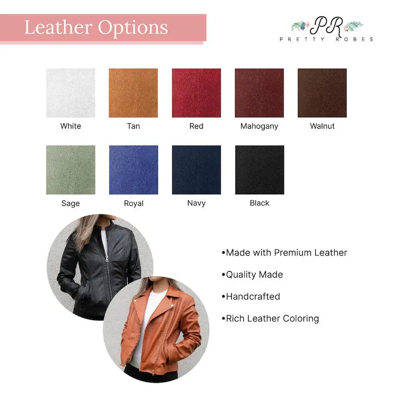 (Real Leather) Personalized Bridal Party Leather Jackets