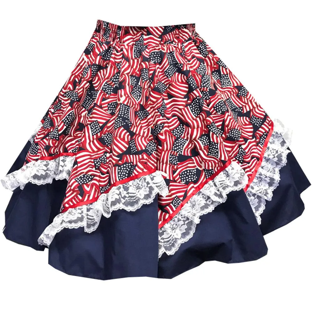 Red, White & Blue Square Dance Skirt