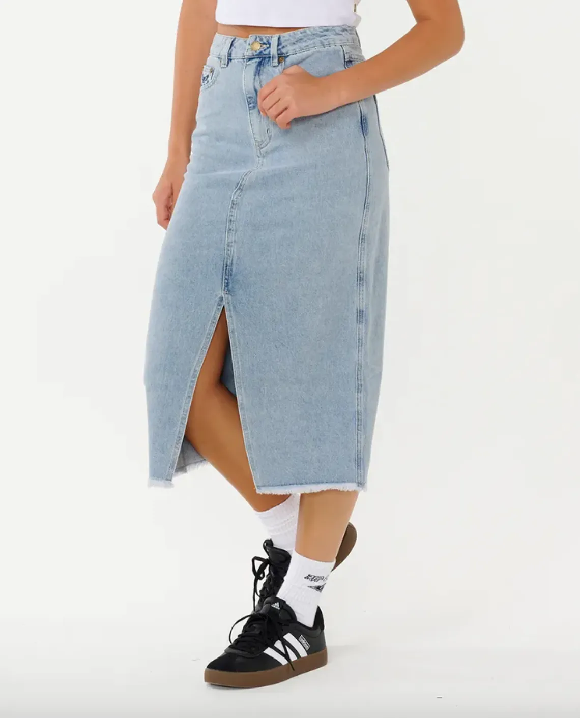 Ripcurl Womens The Search Denim Midi Skirt