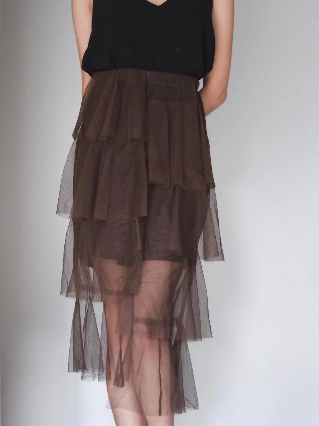 Ruffle Mesh Skirt