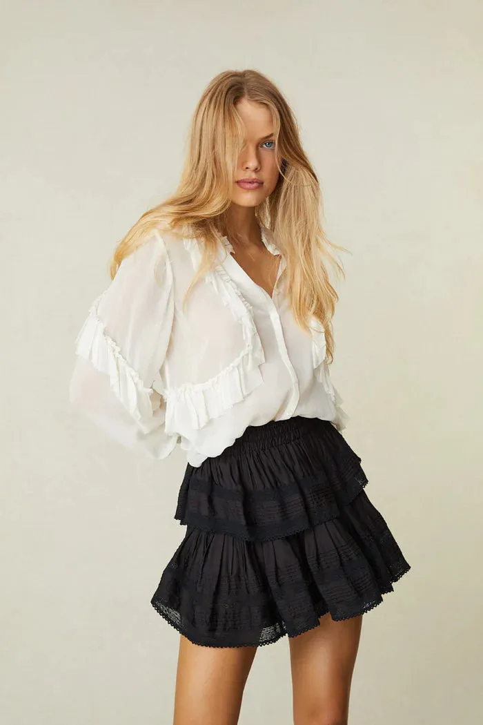 Ruffle Mini Skirt ~ Black