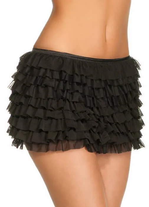 Ruffled Burlesque Skirt in Black