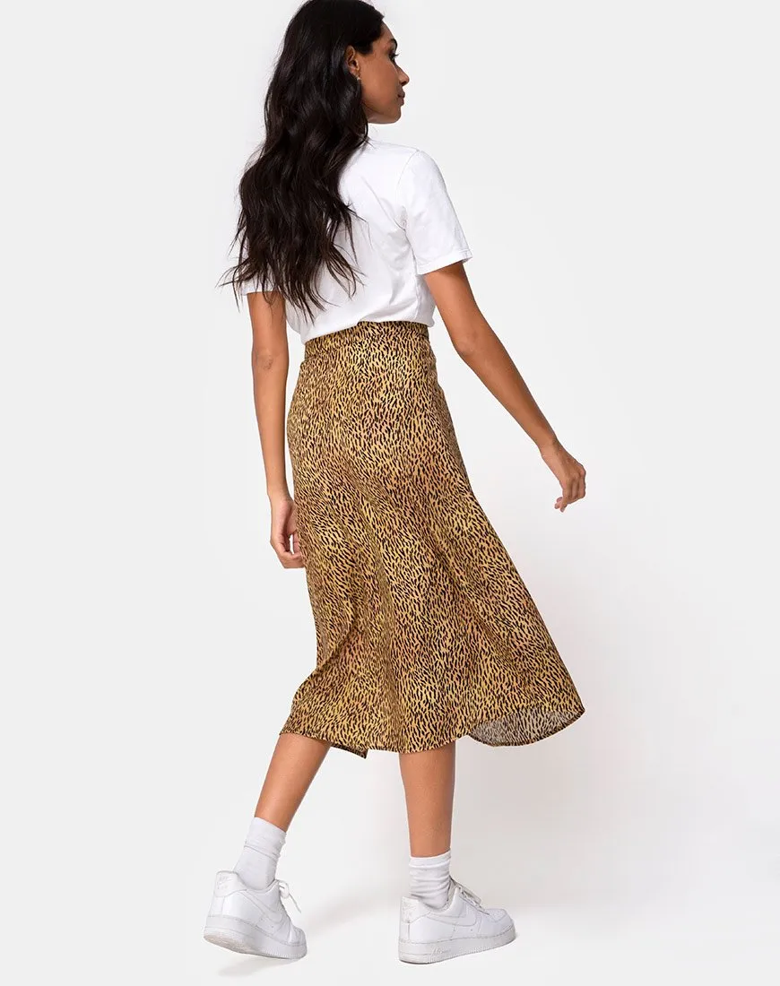 Saika Midi Skirt in Mini Tiger Brown