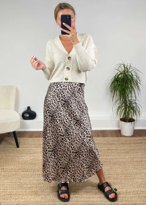 Sansi Leopard Silky Skirt