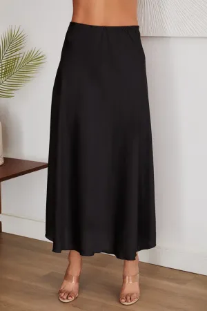 SATIN MAXI SKIRT (BLACK)