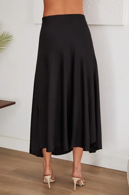 SATIN MAXI SKIRT (BLACK)