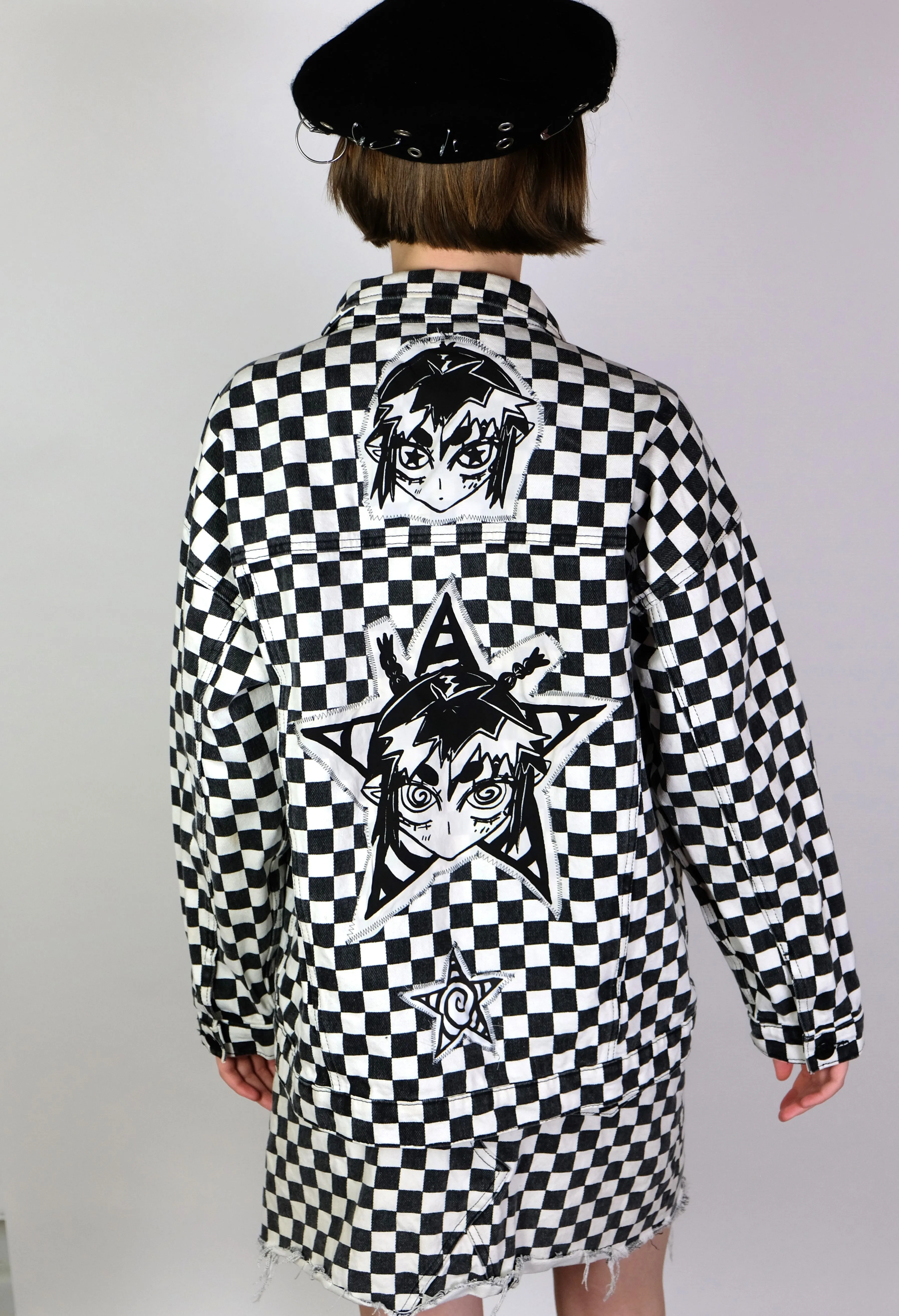 Screen Print Checker Jacket- S