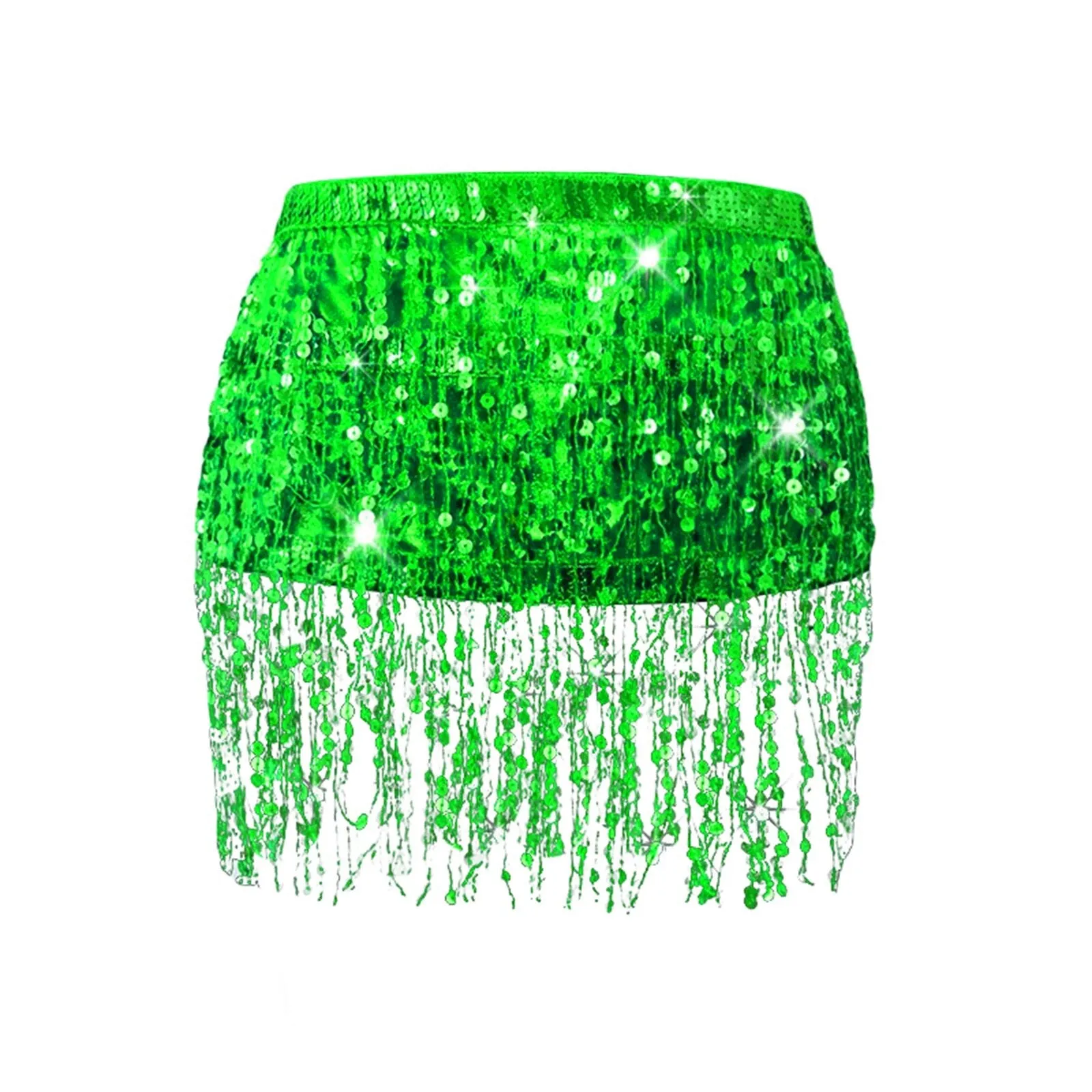 Sequin Glitter Fringe Sarong Skirt