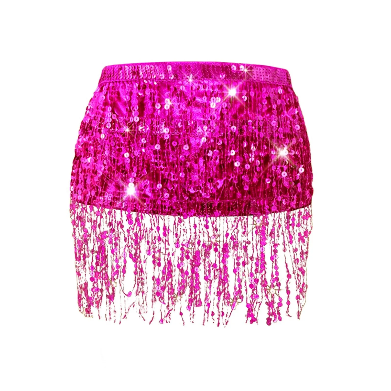 Sequin Glitter Fringe Sarong Skirt