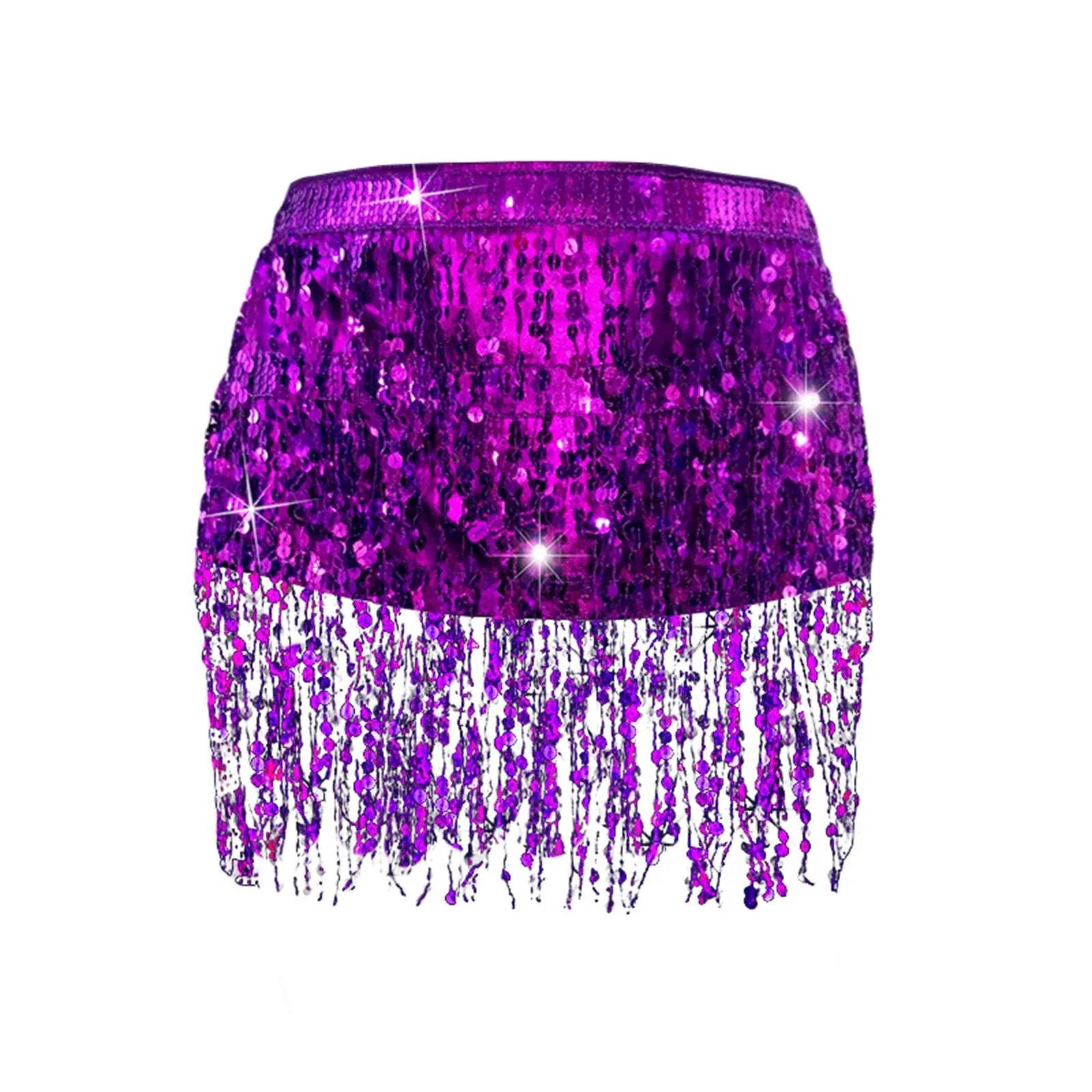 Sequin Glitter Fringe Sarong Skirt