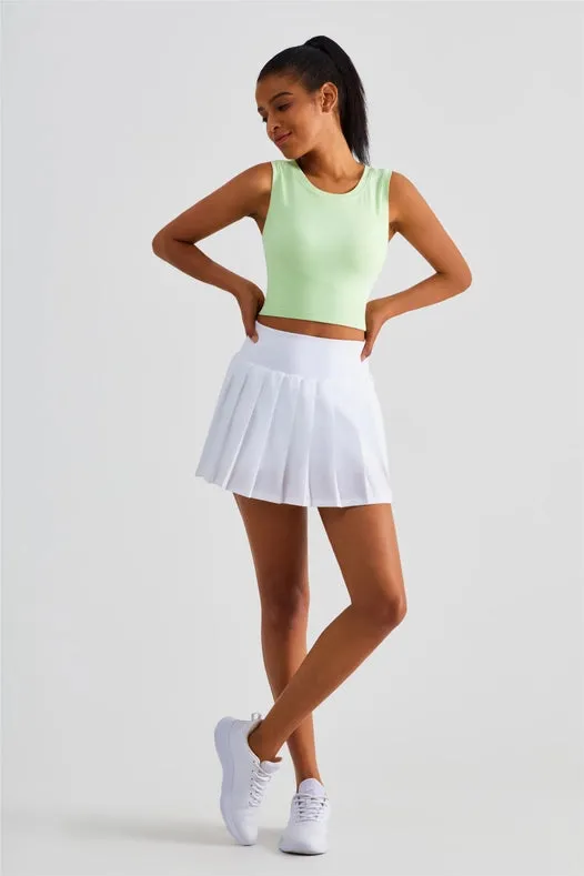 Serena Classic Pleated Tennis Skirt White