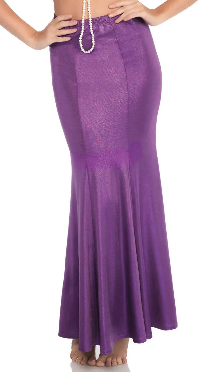 Shimmer Spandex Womens Purple Mermaid Skirt