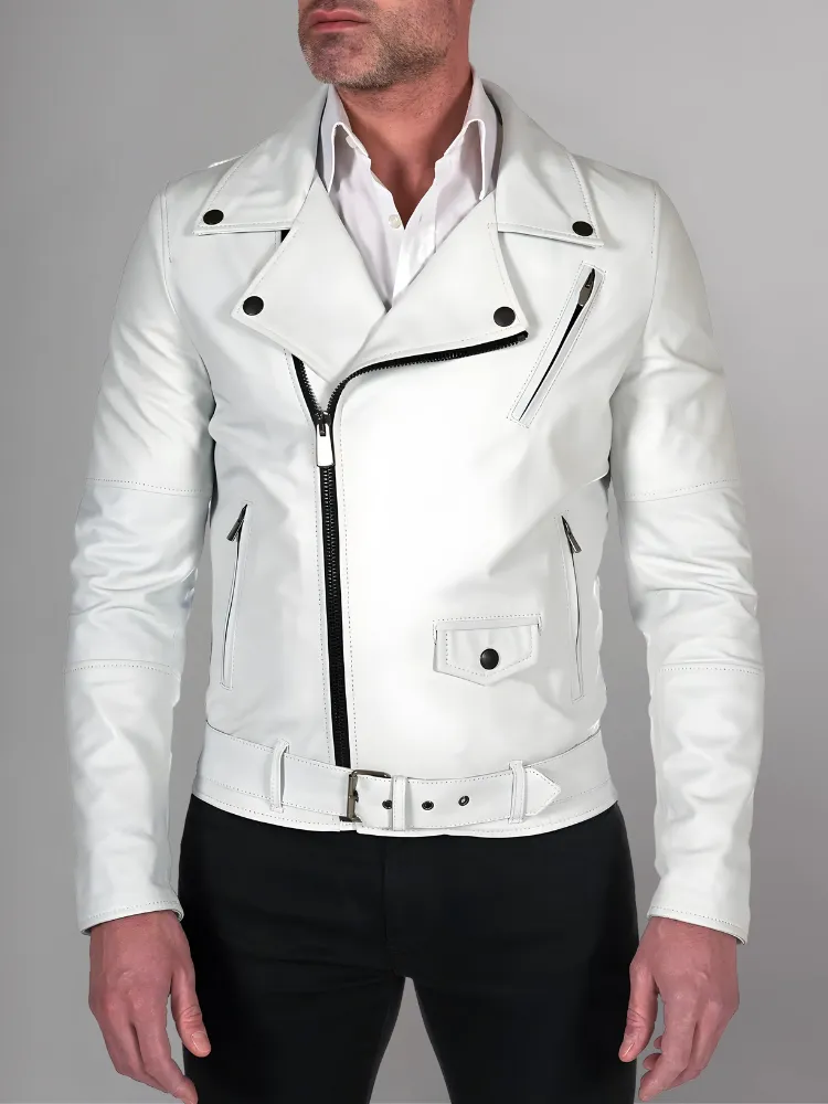 Slim Tan Brown Biker Leather Jacket