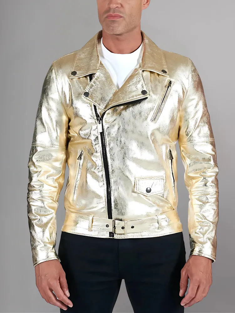 Slim Tan Brown Biker Leather Jacket