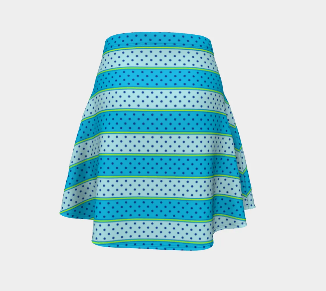 Striped Polkadot Flare Skirt