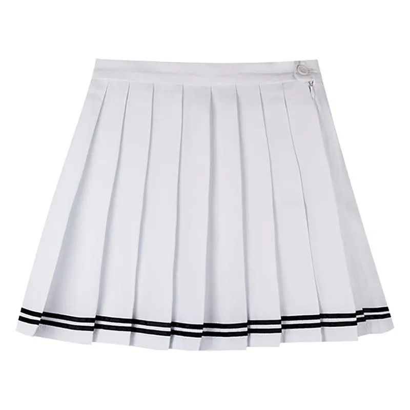 Summer Double Striped Pleated Skirt SD01971