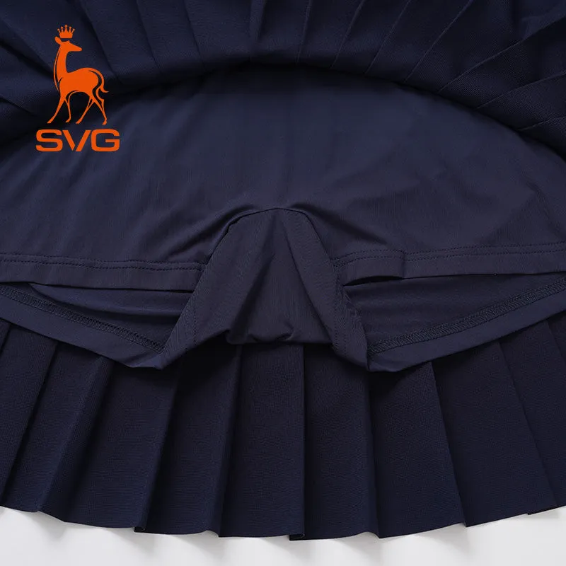 SVG Golf Women's Lightweight Twill Pleated Short Skirt