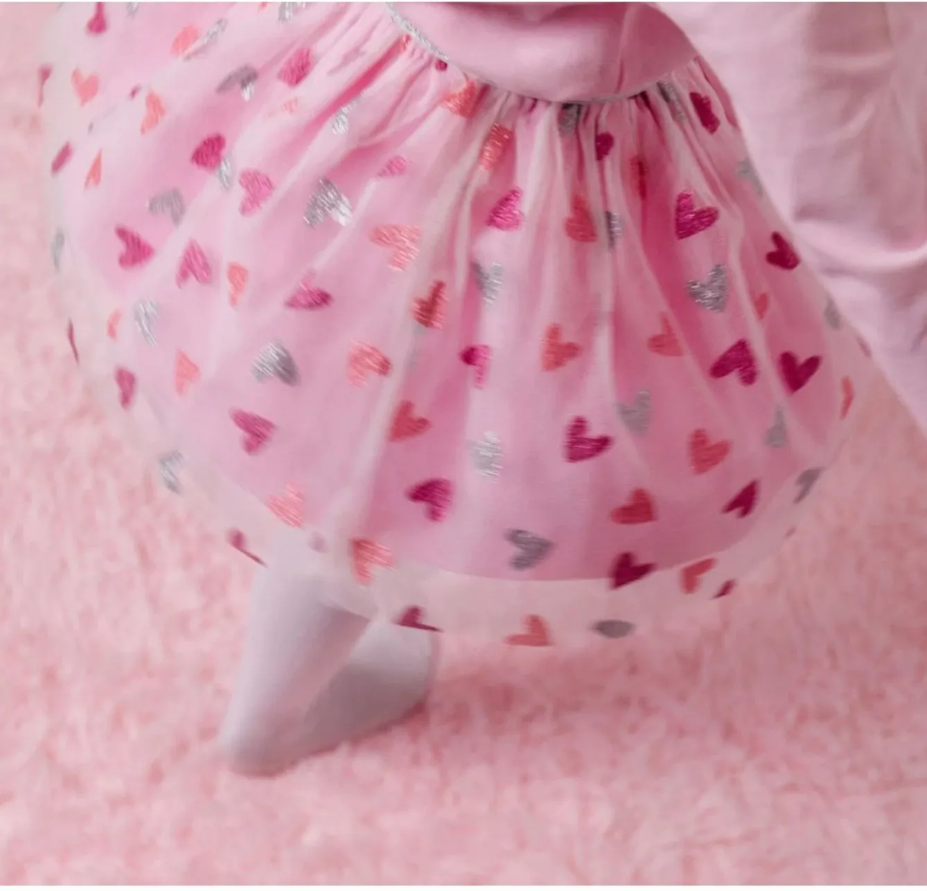 Sweet Wink Girls Glitter Heart Tutu Skirt