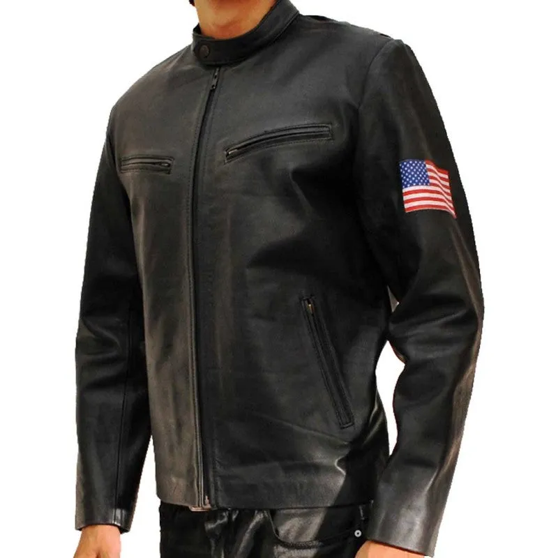 Swordfish Stanley Jobson US Flag Leather Jacket