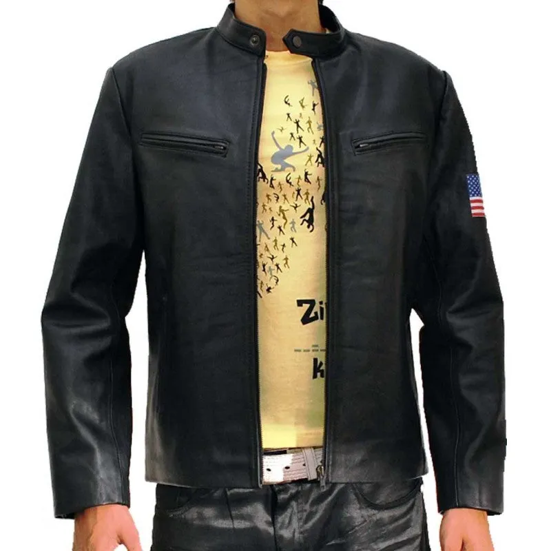 Swordfish Stanley Jobson US Flag Leather Jacket