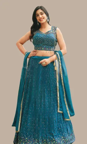 Teal Green Chania Choli Set