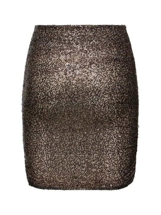 The Andamane   Livia draped sequined mesh mini skirt 