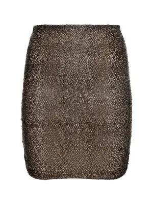 The Andamane   Livia draped sequined mesh mini skirt 