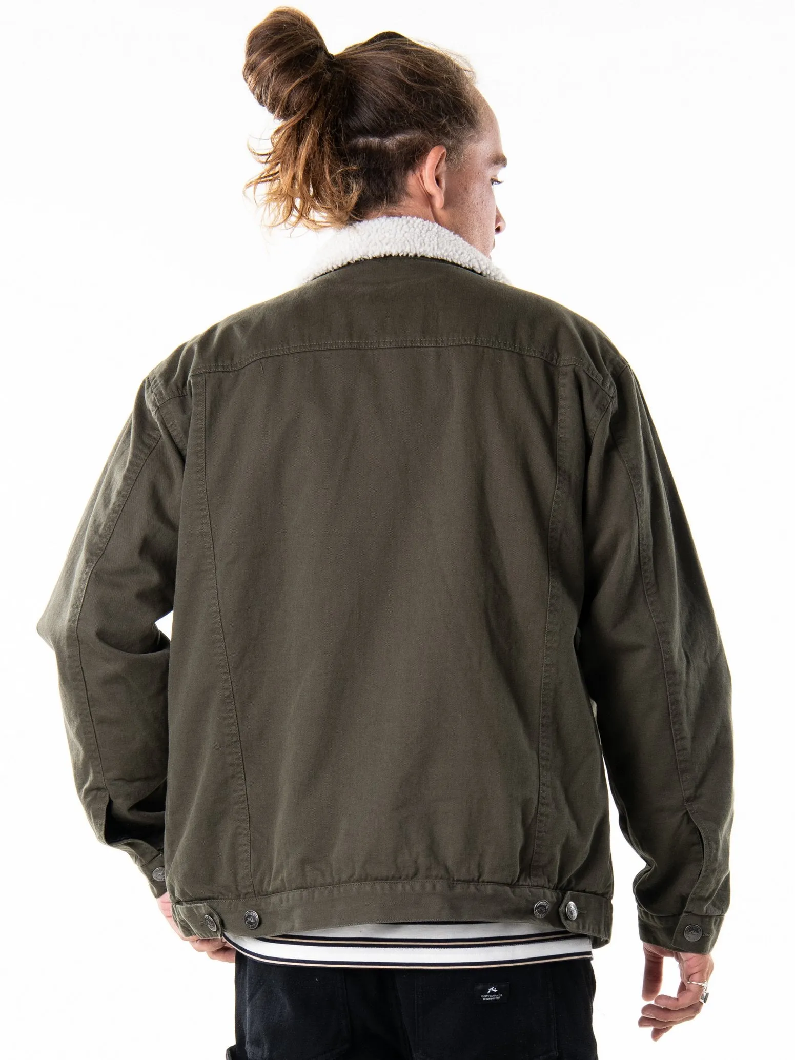 Throne Sherpa Trucker Jacket - Rifle Green