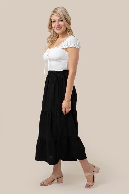 Tiered maxi skirt