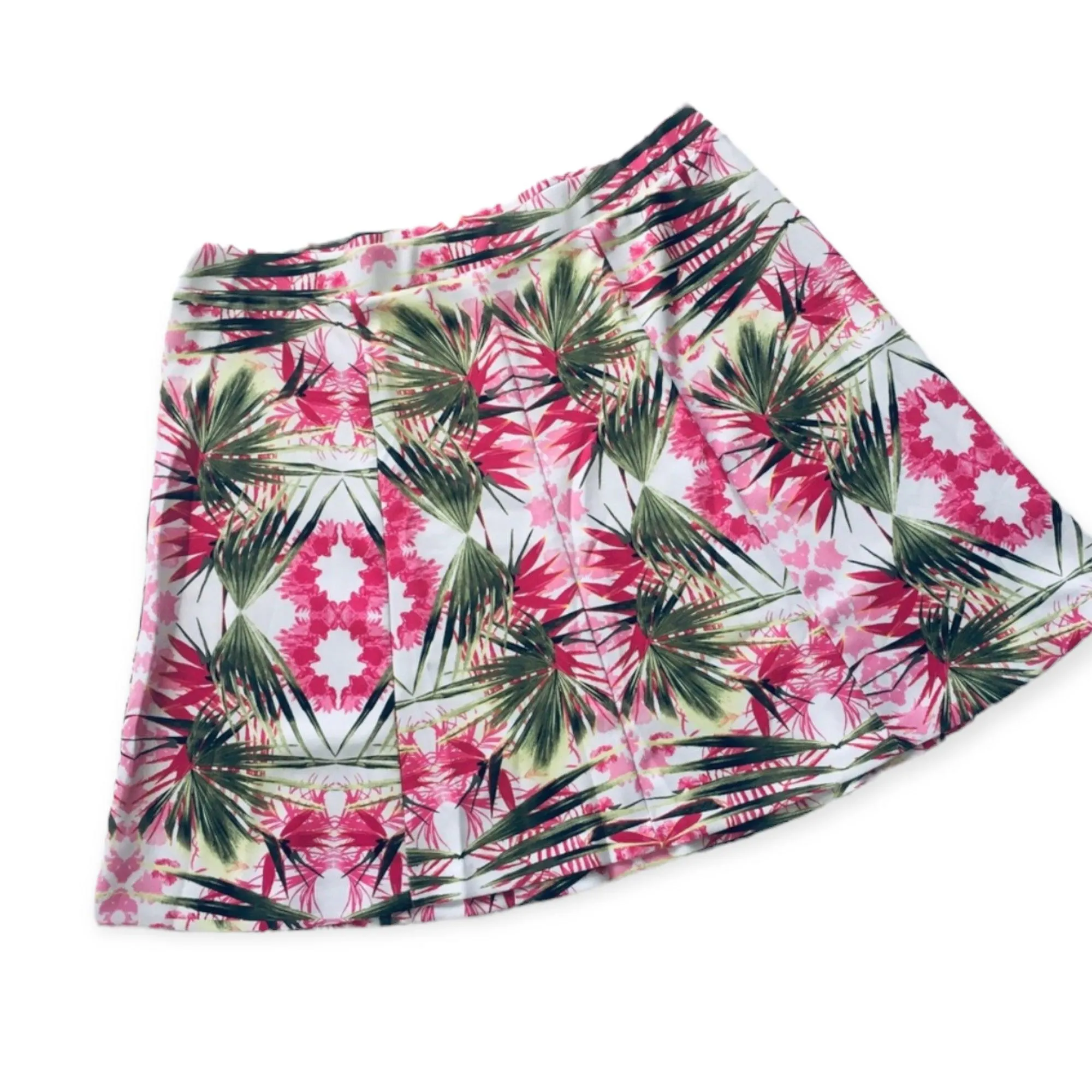 Tropical Wavy A-line Above Knee Skirt