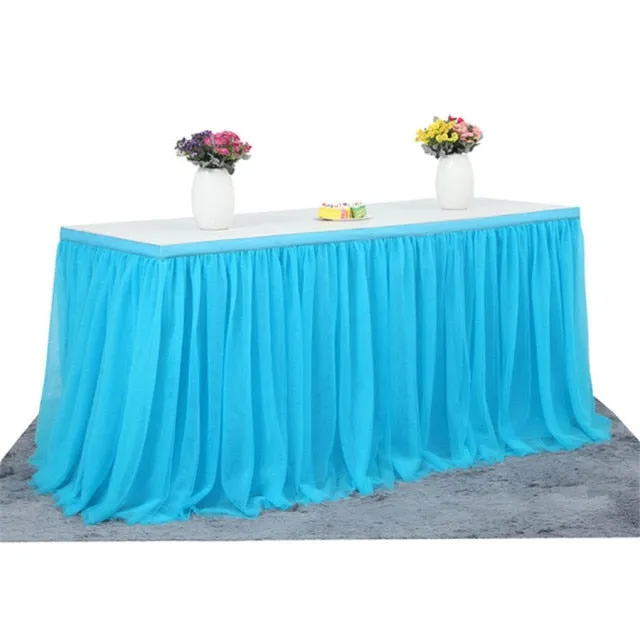 Tutu Tulle Table Skirt Cover Tableware Cloth Baby Shower Party Home Decor