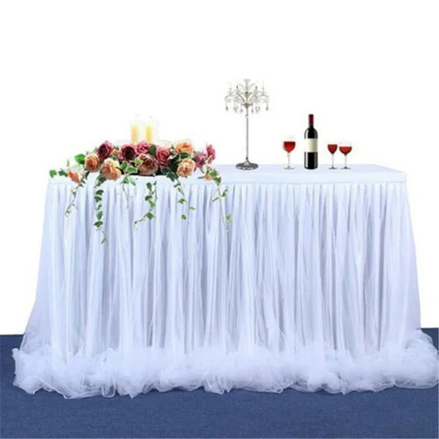 Tutu Tulle Table Skirt Cover Tableware Cloth Baby Shower Party Home Decor