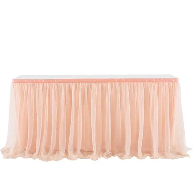 Tutu Tulle Table Skirt Cover Tableware Cloth Baby Shower Party Home Decor