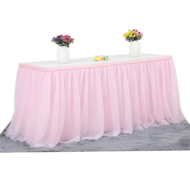 Tutu Tulle Table Skirt Cover Tableware Cloth Baby Shower Party Home Decor