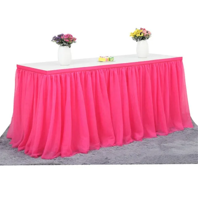 Tutu Tulle Table Skirt Cover Tableware Cloth Baby Shower Party Home Decor