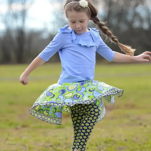 Twirly Skirt Green Paisley