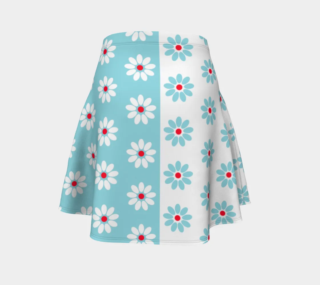 Two Tone Daisy Flare Skirt