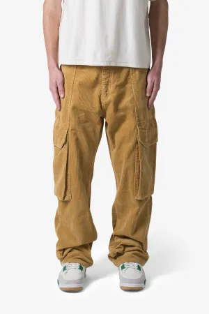 Ultra Baggy Corduroy Cargo Pants - Khaki