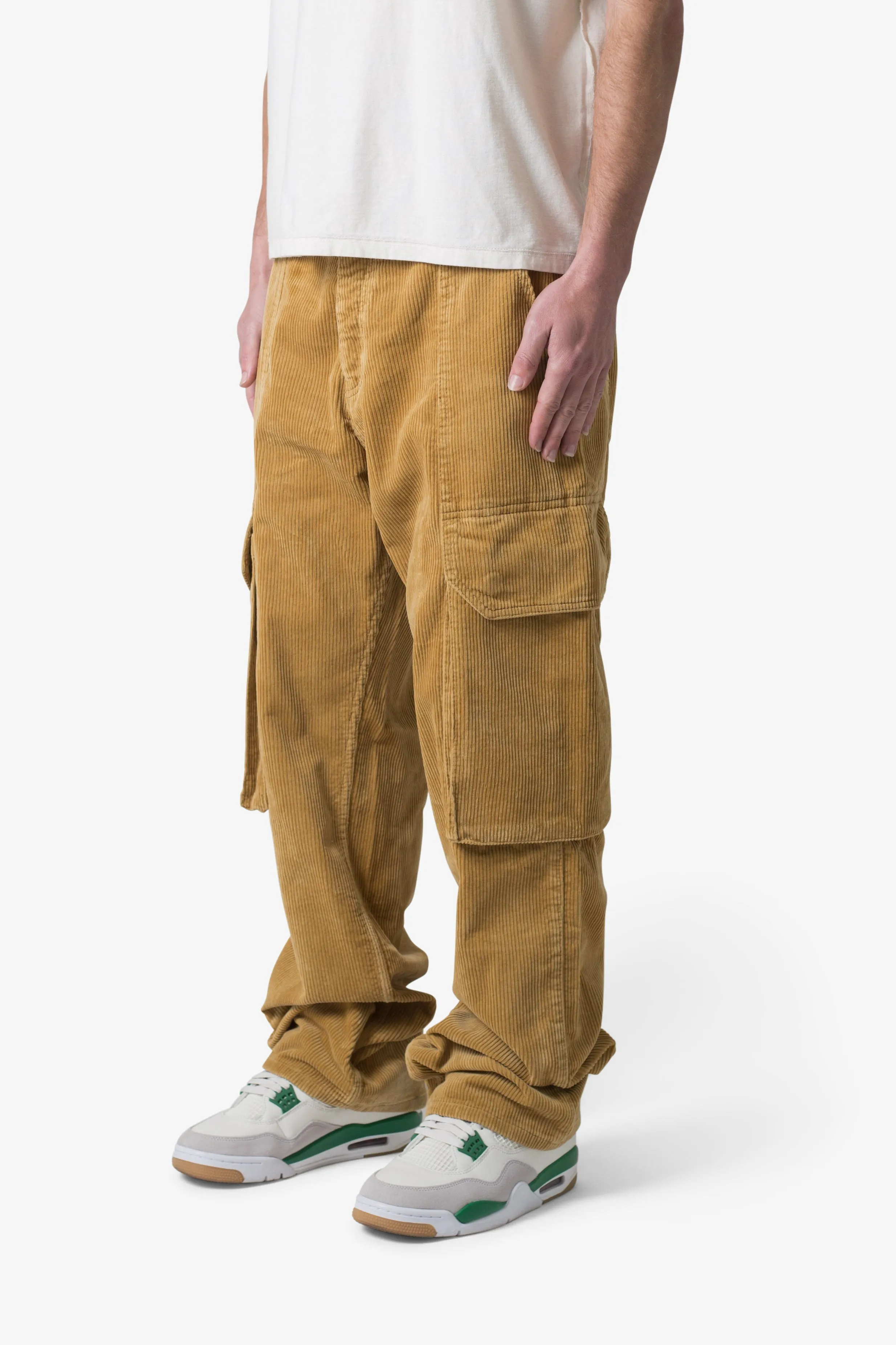 Ultra Baggy Corduroy Cargo Pants - Khaki