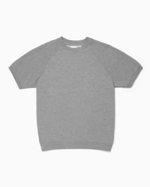 Unisex Recycled Fleece Raglan Short Sleeve Sweatshirt - Heather Grey