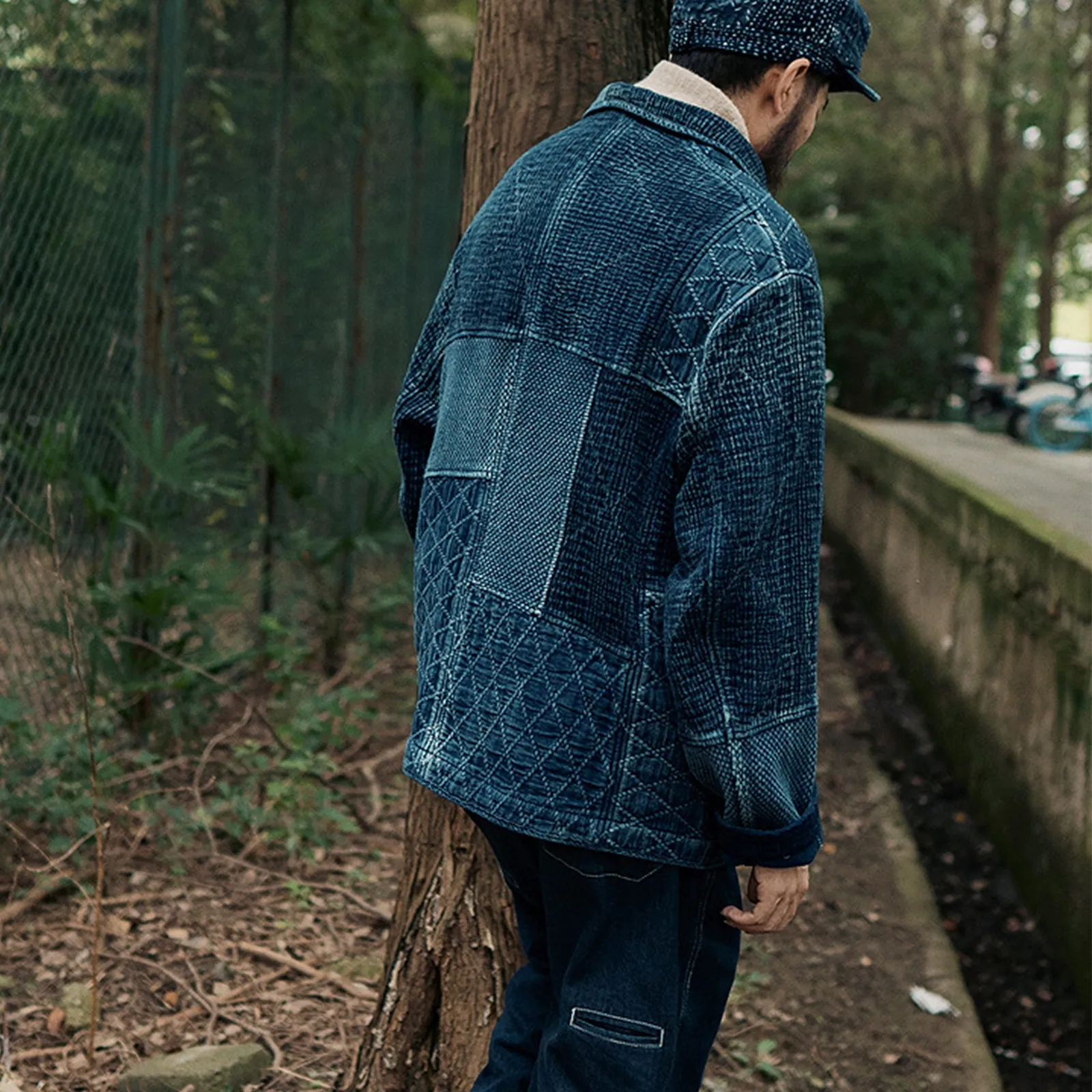 Vintage Sashiko Kendo Plant-dyed Indigo Tattered French Work jacket