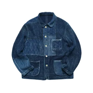 Vintage Sashiko Kendo Plant-dyed Indigo Tattered French Work jacket