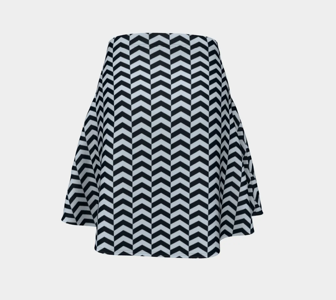 Wavy Blue Flare Skirt