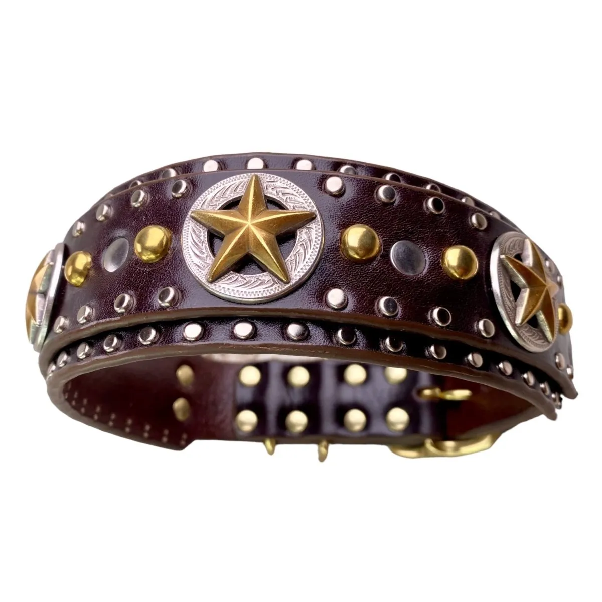 Western Dog Collar Nashville 1.5" or 2" Wide Studded