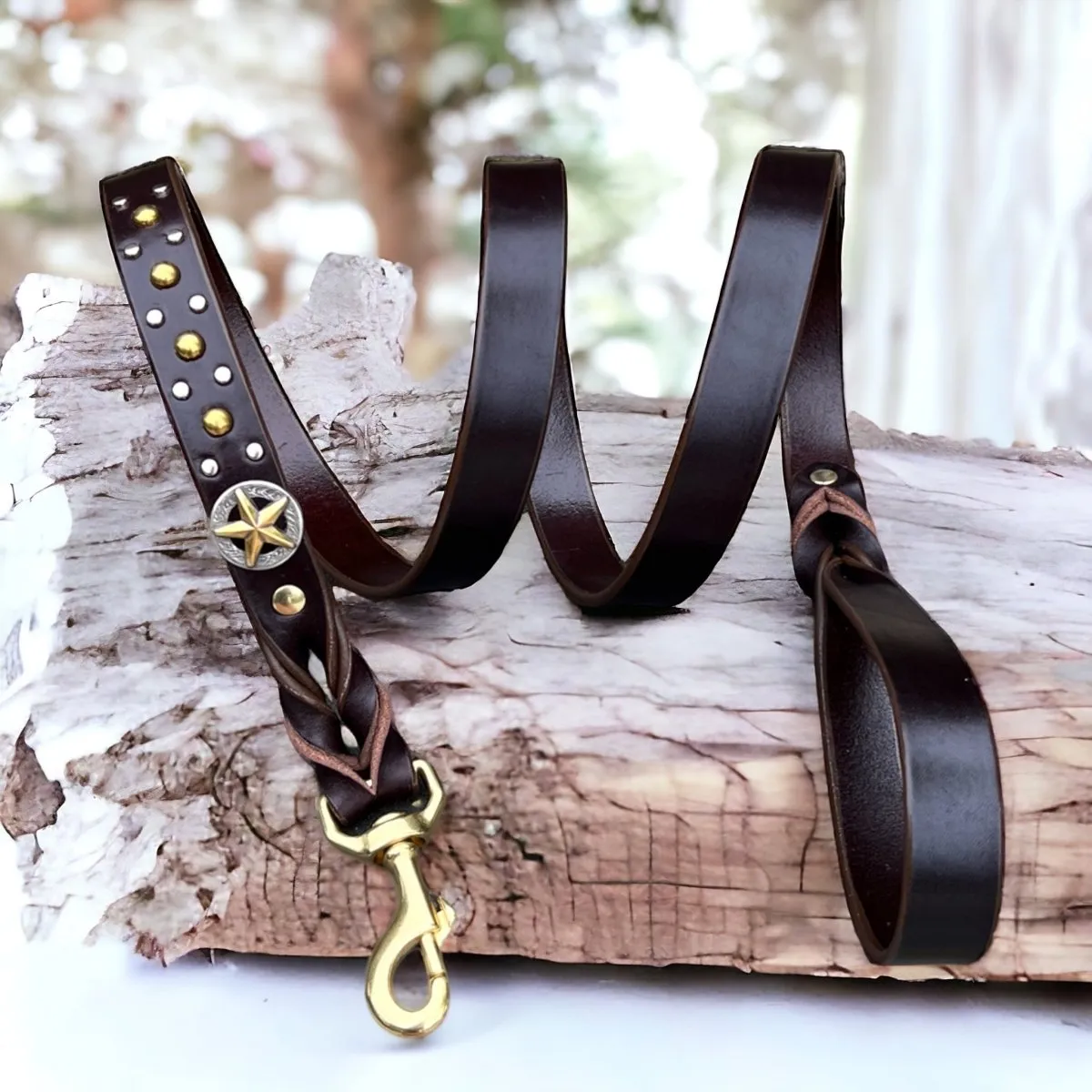 Western Dog Collar Nashville 1.5" or 2" Wide Studded