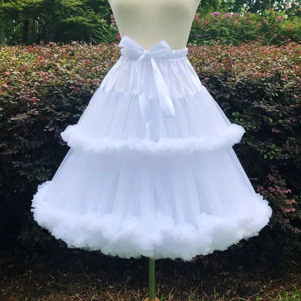 White Bow Mesh Skirt AD21100