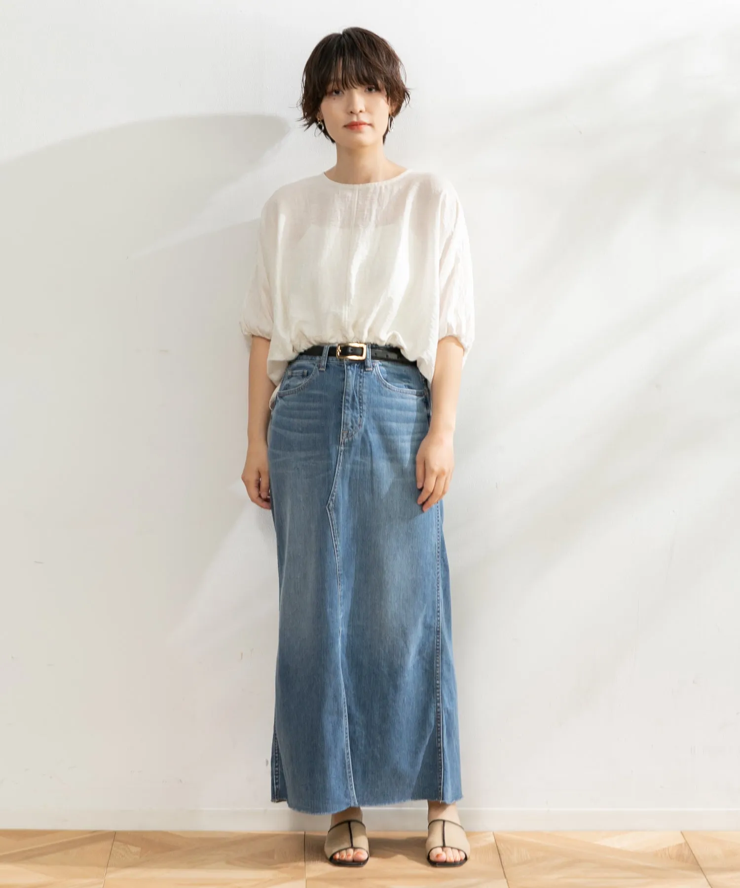 【WOMEN】Healthy denim Pear Maxi マキシスカート