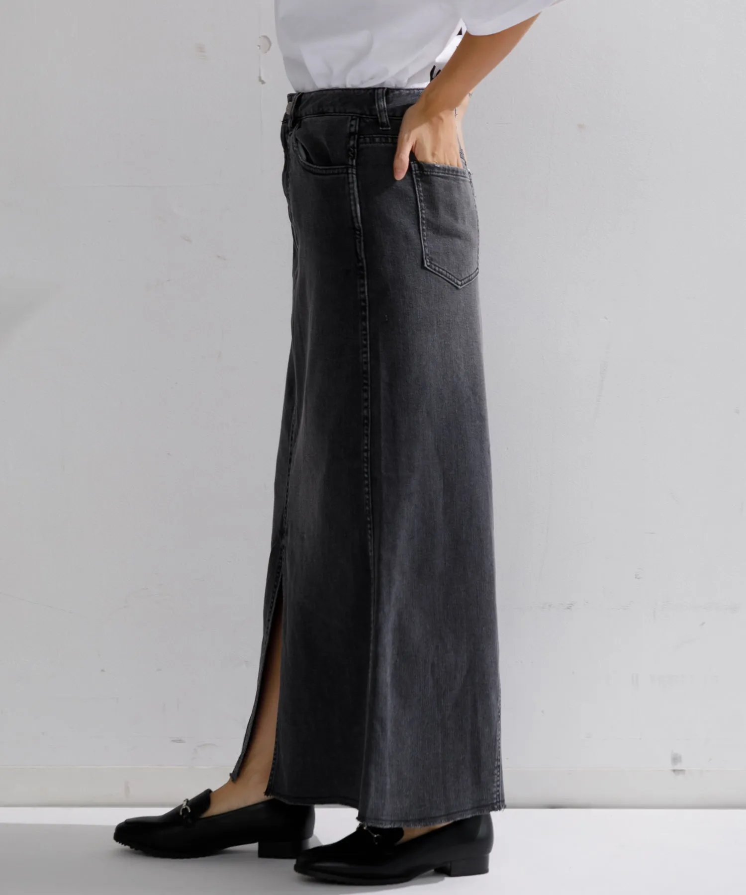 【WOMEN】Healthy denim Pear Maxi SKIRT マキシスカート