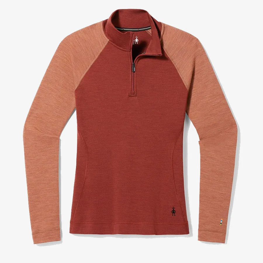 Women's Classic Thermal Merino Base Layer 1/4 Zip (Pecan Brown Heather)